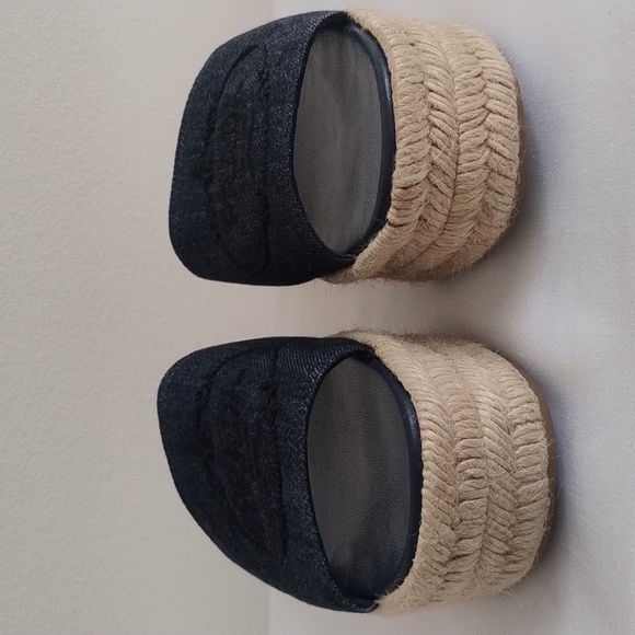 Prada Denim Embroidered Platform Espadrilles Sz 39 / US 8.5-9 - Picture 3 of 12